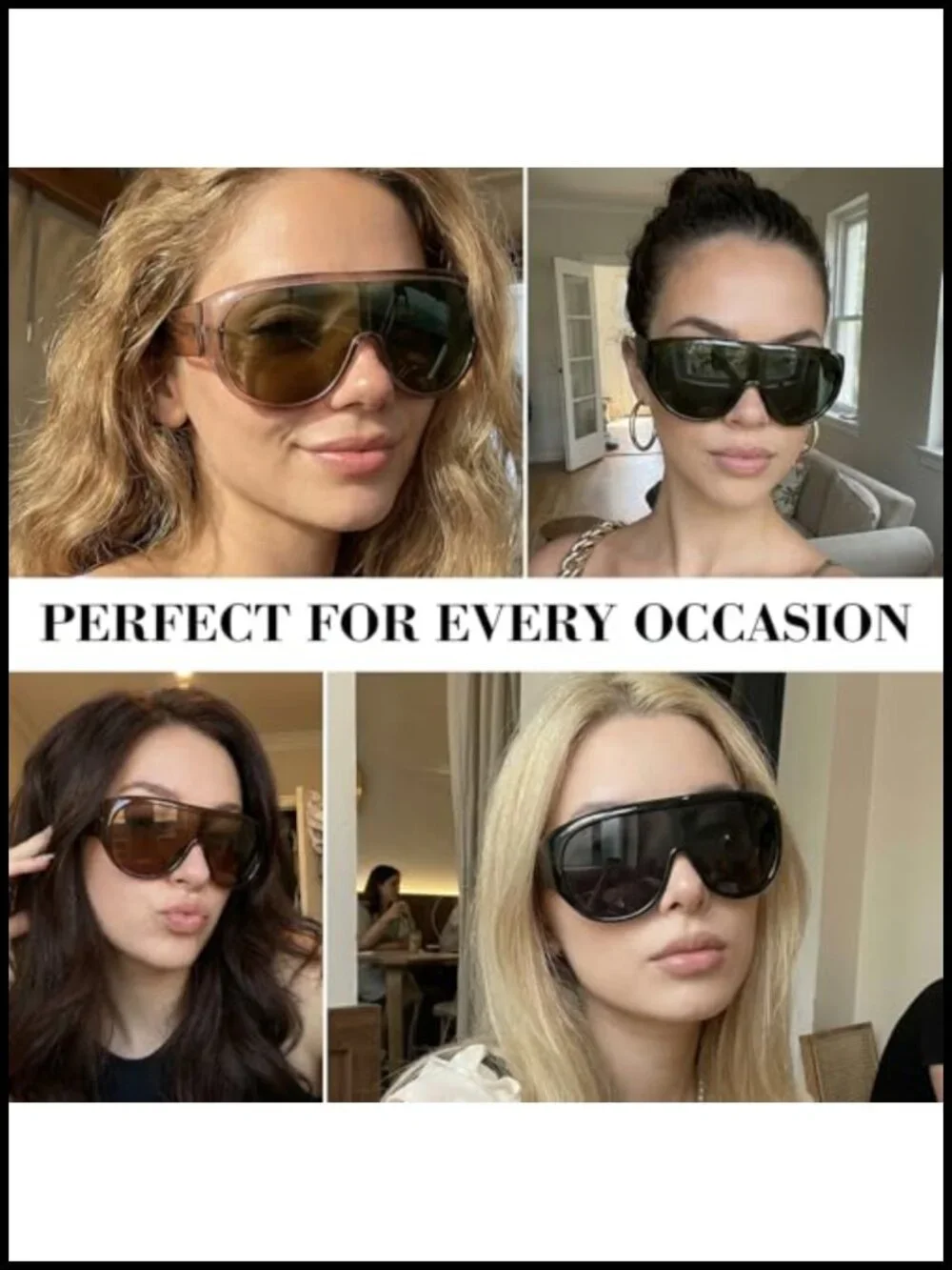 UV400 Oversized Wrap Around Sunglasses for Women with Large Frame Y2K Trendy